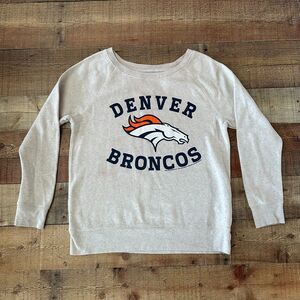 NFL Team Apparel Denver Broncos Women's Crew Neck Pull Over Sweatshirt -S